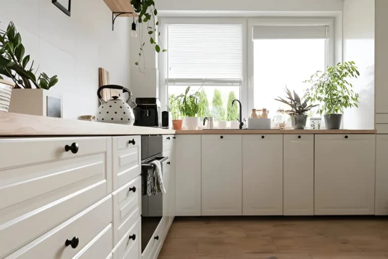 Perfect Fit blinds fitted to a kitchen window